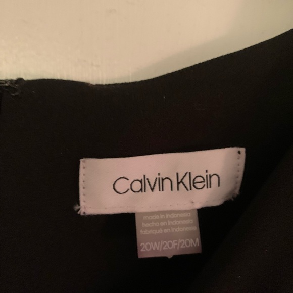 Calvin Klein Fit & Flare Black Sleeveless Dress with Mesh Hem 20W - Picture 4 of 13